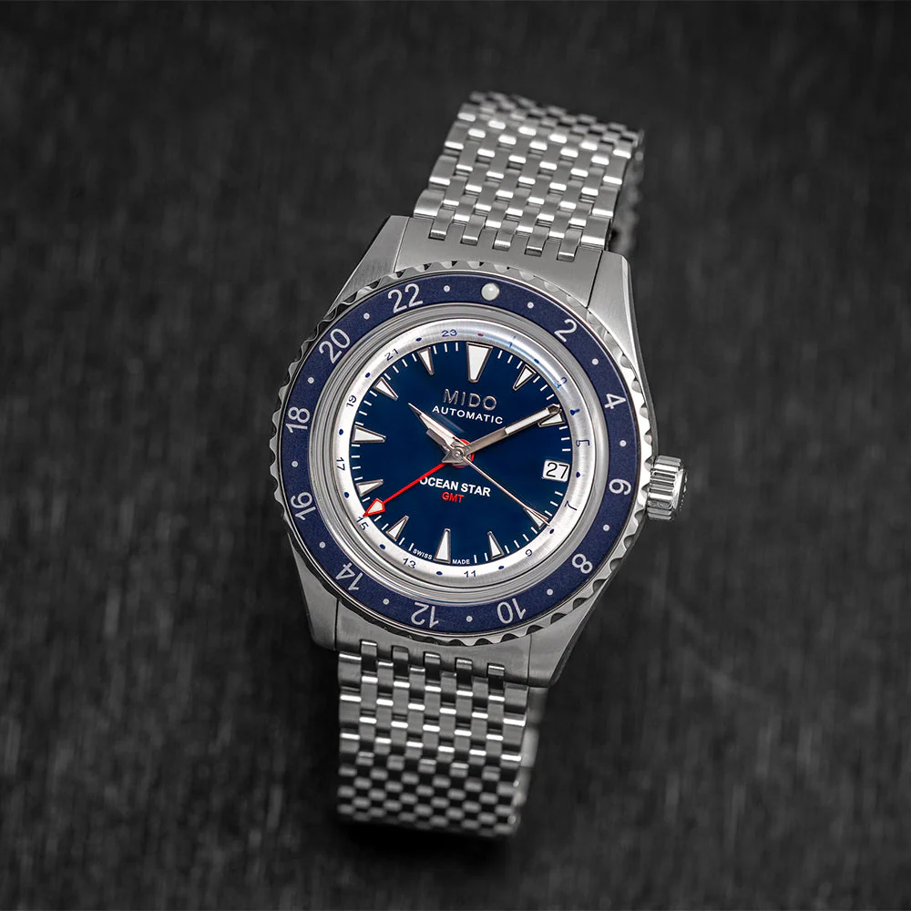 Ocean Star "Shark Tooth" Special Edition GMT 40.5mm - Blue on Bracelet w/ Additional Fabric Strap - Image 2