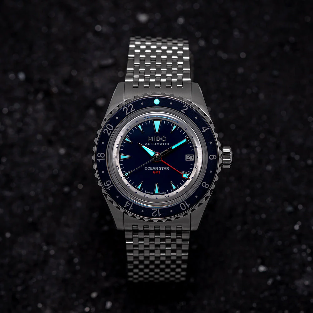 Ocean Star "Shark Tooth" Special Edition GMT 40.5mm - Blue on Bracelet w/ Additional Fabric Strap - Image 8