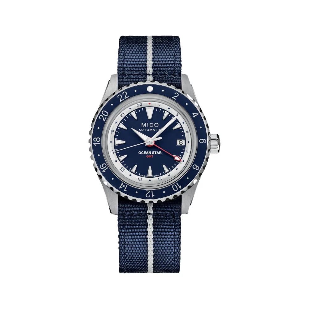 Ocean Star "Shark Tooth" Special Edition GMT 40.5mm - Blue on Bracelet w/ Additional Fabric Strap - Image 9