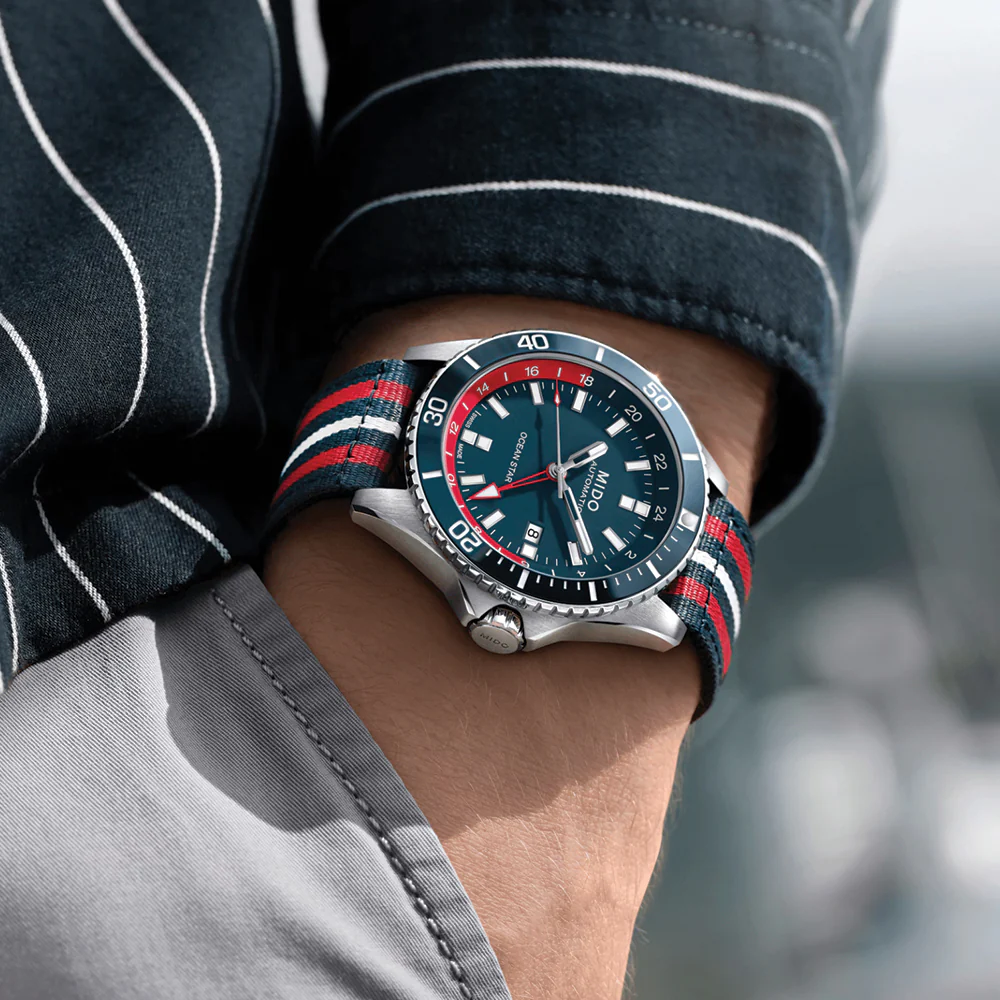 Ocean Star GMT Special Edition 44mm - Blue on Bracelet w/ Additional Fabric Strap - Image 3