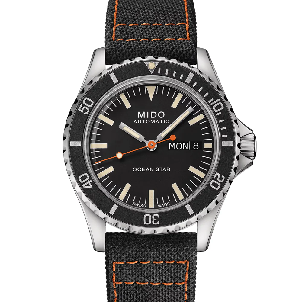 Ocean Star Tribute 40.5mm - Black on Bracelet w/ Additional Fabric Strap - Image 3