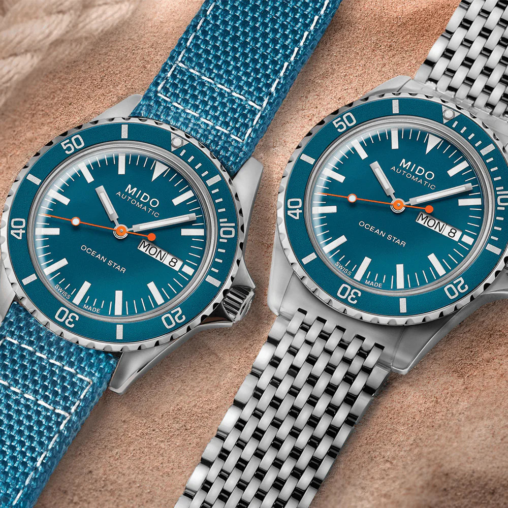 Ocean Star Tribute 40.5mm - Blue on Bracelet w/ Additional Fabric Strap - Image 2