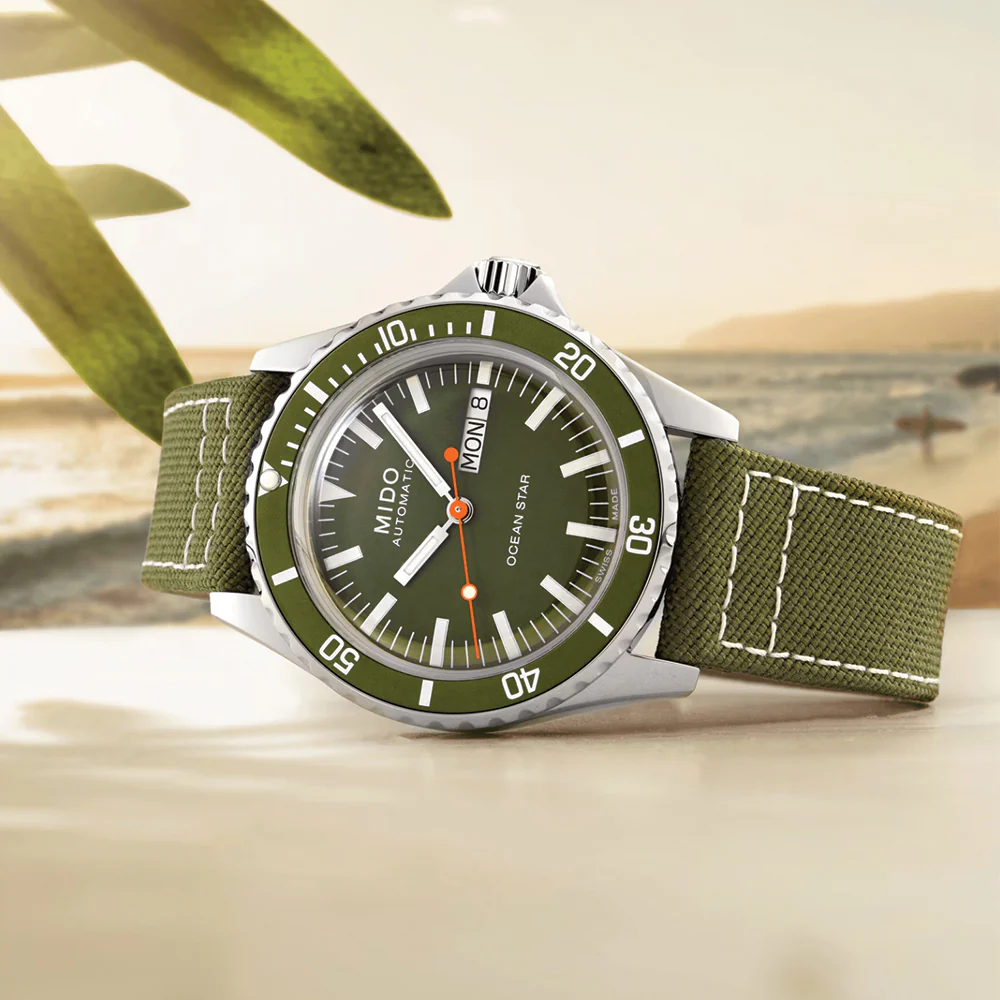Ocean Star Tribute 40.5mm - Green on Fabric Strap - Image 2