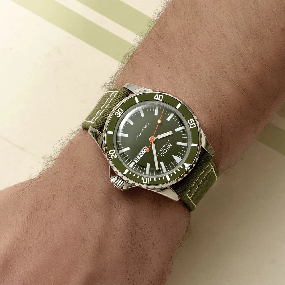 Ocean Star Tribute 40.5mm - Green on Fabric Strap - Image 3