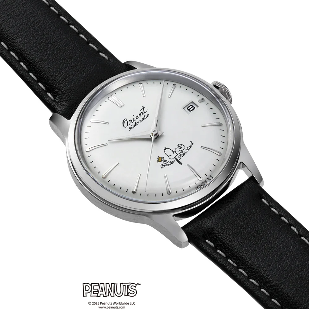 Orient Peanuts 75th Anniversary Limited Edition Bambino 38mm - White on Leather Strap - Image 2