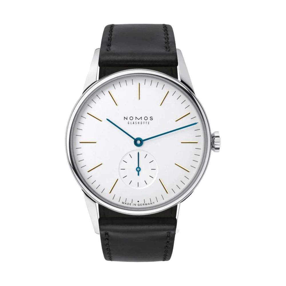 Orion 35mm - White Silver-Plated on Leather Strap