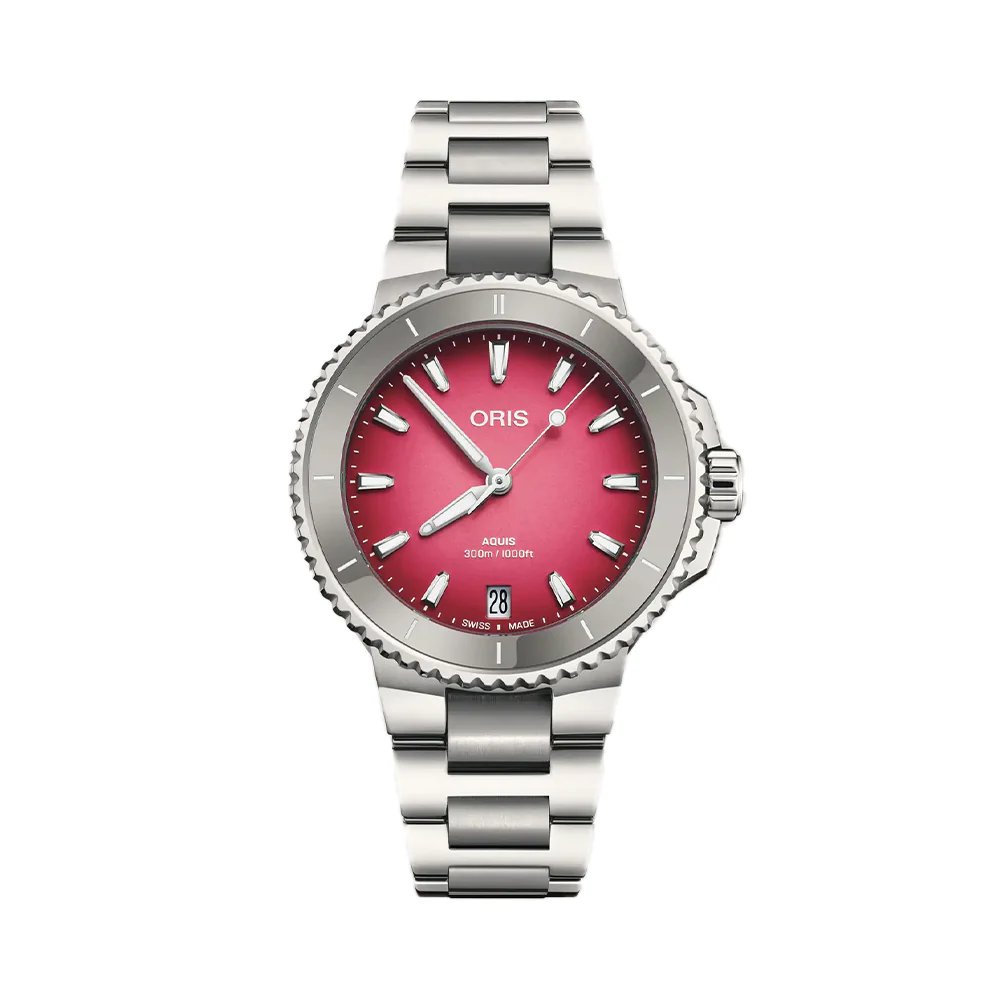 Aquis Date Ceramic Bezel "Berries" Edition 36.5mm - Pink on Bracelet
