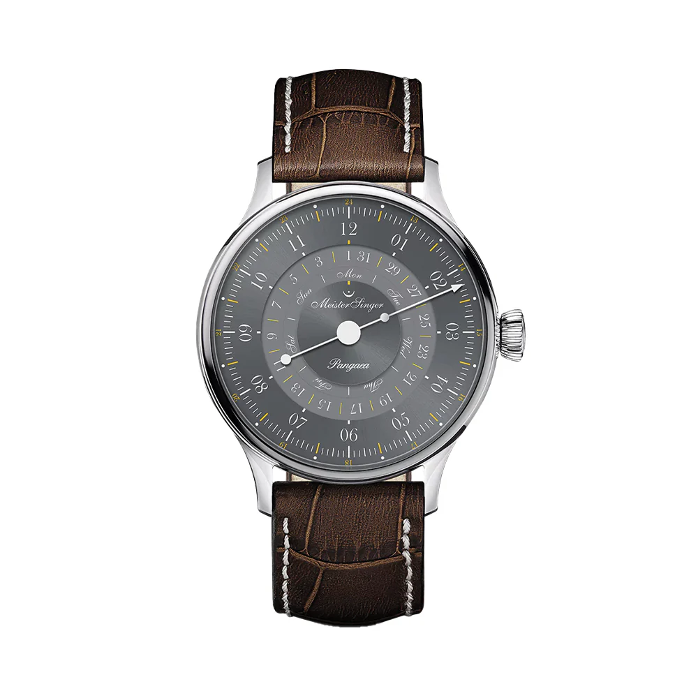 Pangaea Day Date Automatic 40mm - Grey on Brown Calf Leather