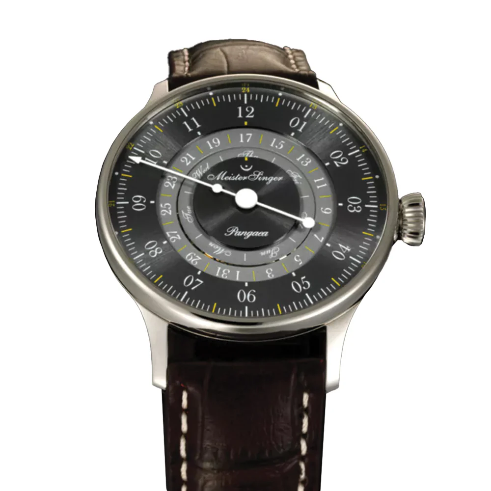 Pangaea Day Date Automatic 40mm - Grey on Brown Calf Leather - Image 3