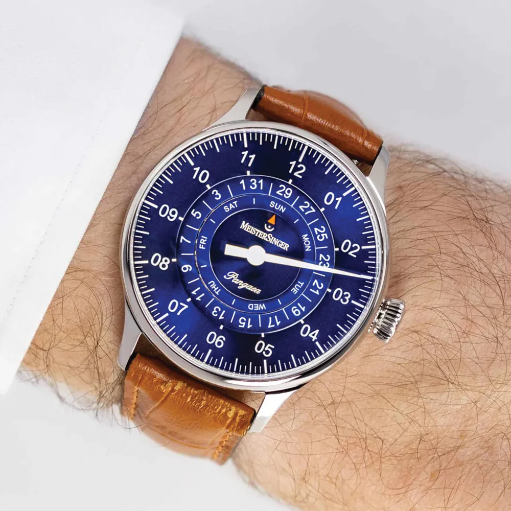 Pangaea Day Date 40mm - Blue on Leather Strap - Image 3