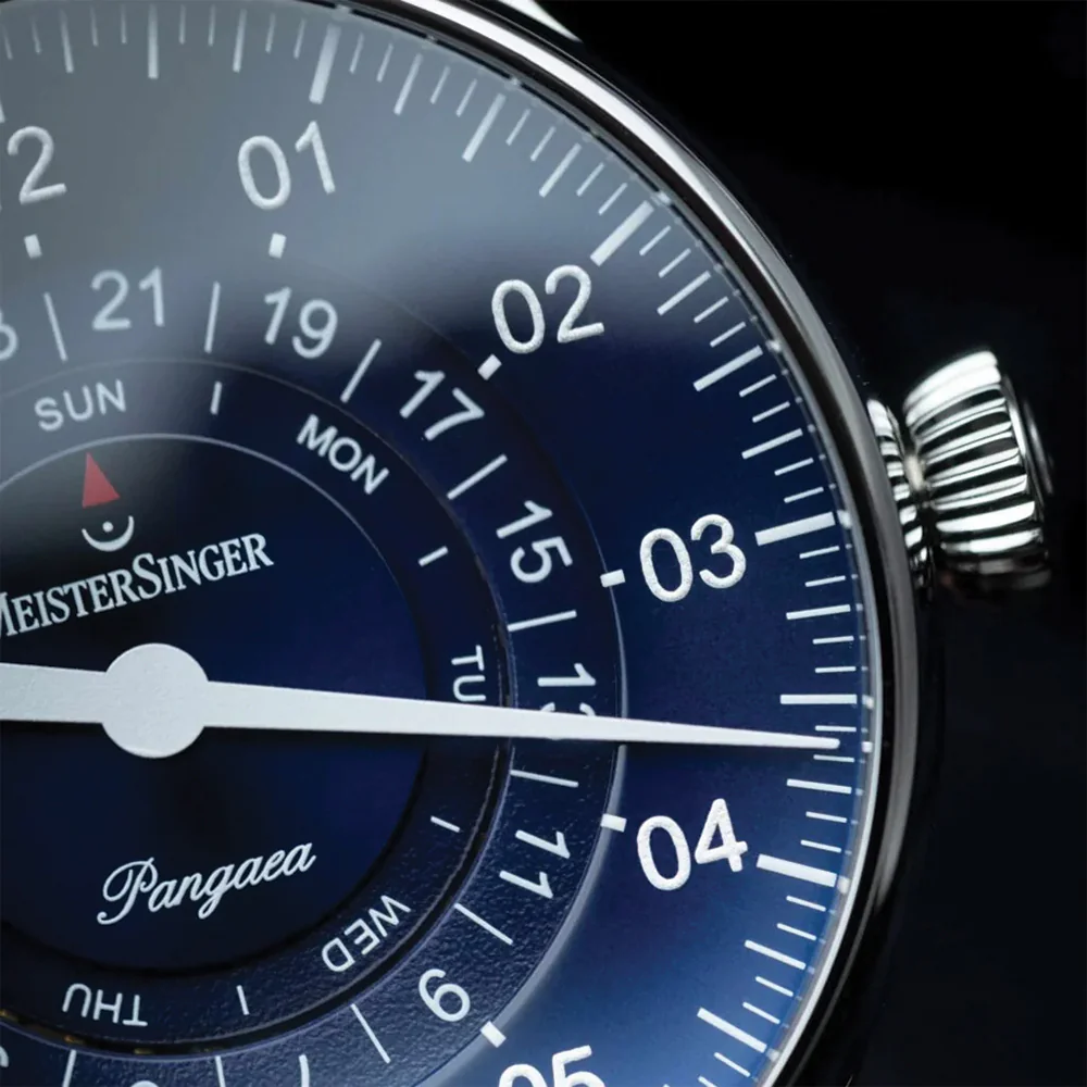 Pangaea Day Date 40mm - Blue on Leather Strap - Image 4