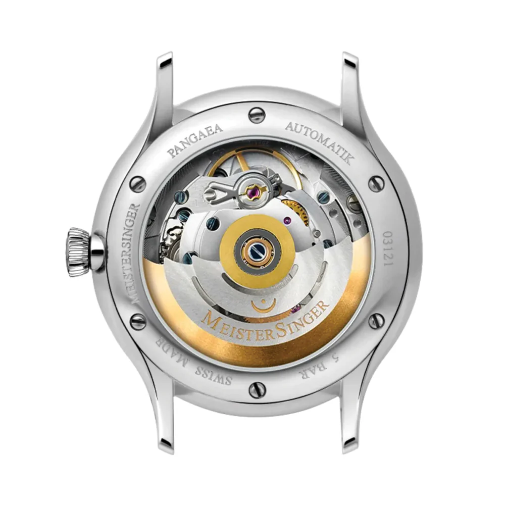 Pangaea Day Date White Dial 40mm on Cognac Croco Print Leather Strap w/ White Stitching - Image 5