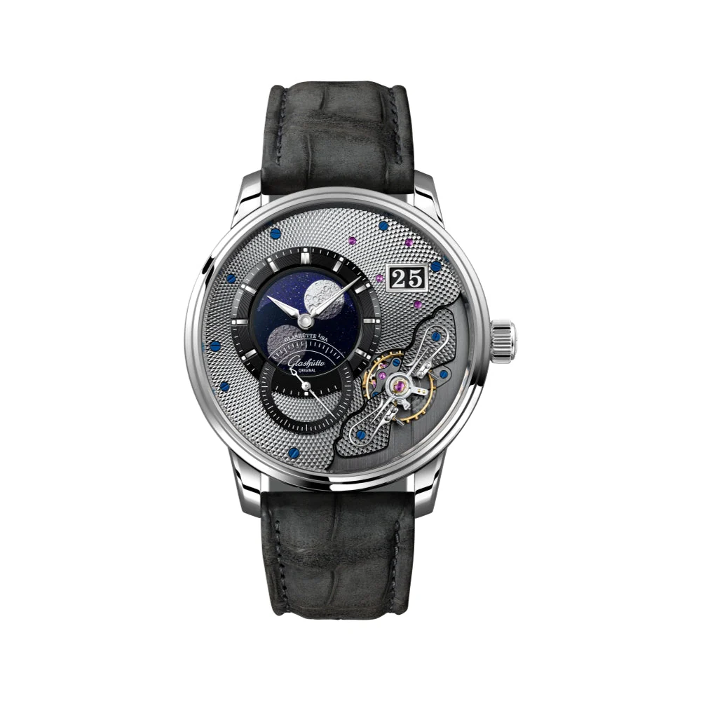 PanoLunarInverse Limited Edition 42mm - Grey on Leather Strap