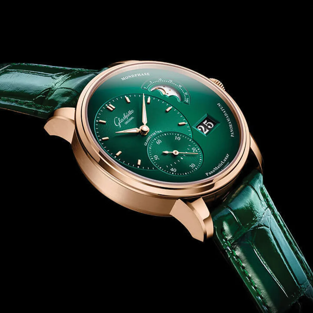 PanoMaticLunar Red Gold 40mm - Green on Strap - Image 4