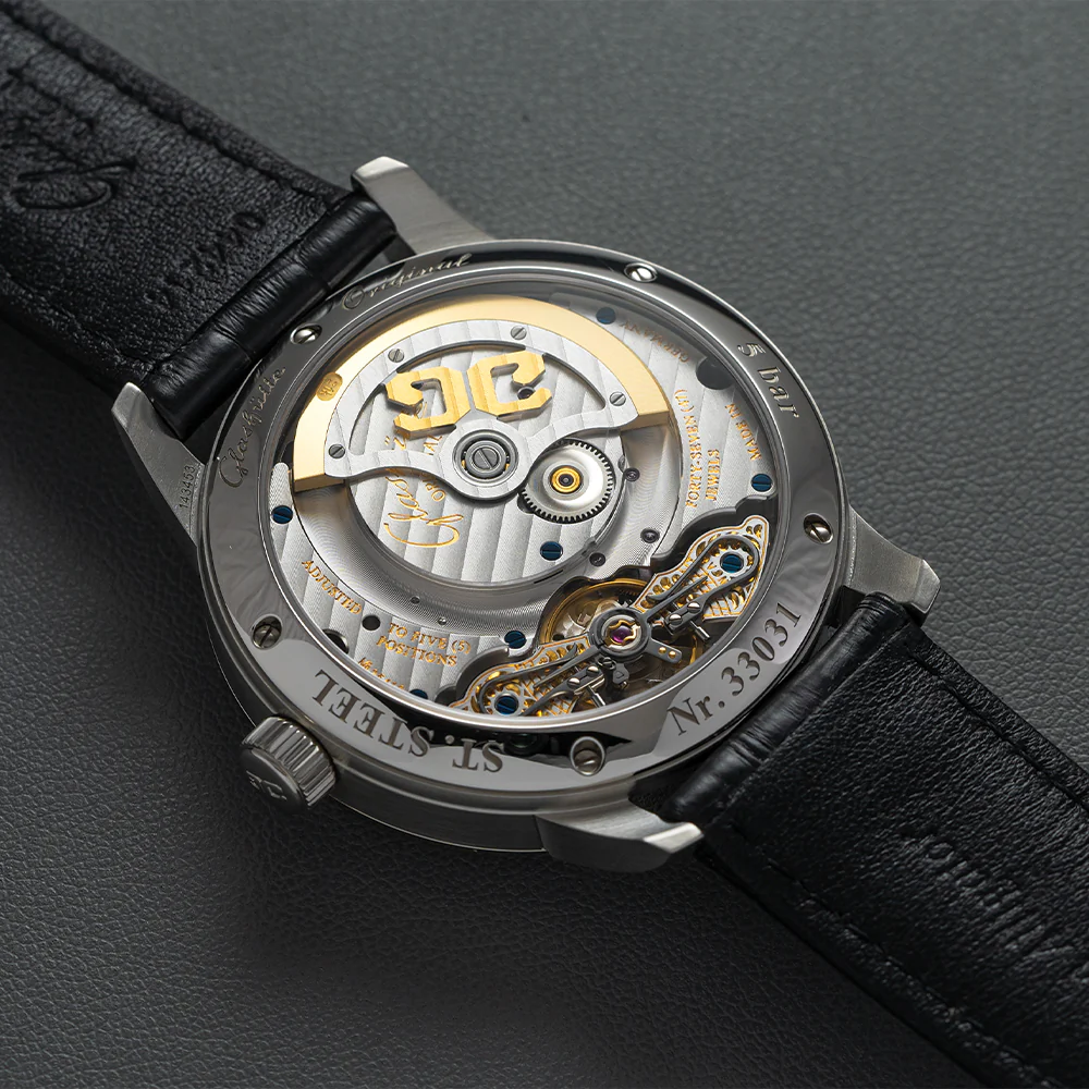 PanoMaticLunar 40mm - Silver on Leather Strap - Image 10
