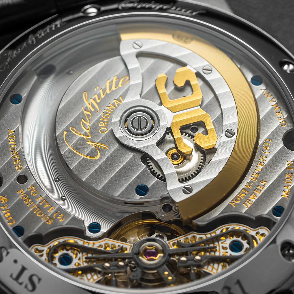 PanoMaticLunar 40mm - Silver on Leather Strap - Image 11