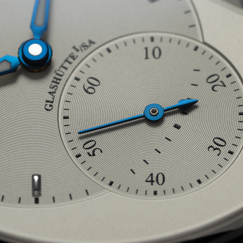 PanoMaticLunar 40mm - Silver on Leather Strap - Image 8