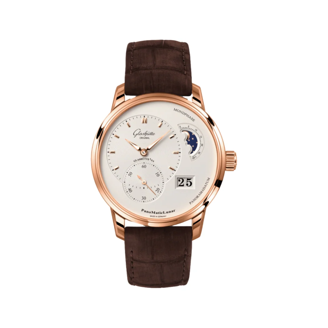 PanoMaticLunar Red Gold 40mm - Ivory on Strap