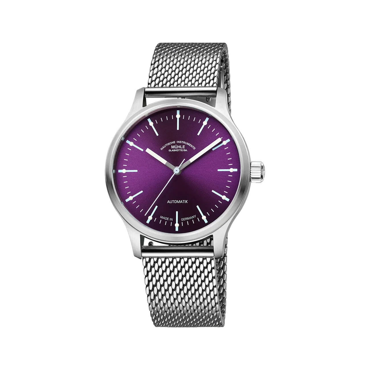 Panova 40mm - Violet on Stainless Steel Milanaise Bracelet