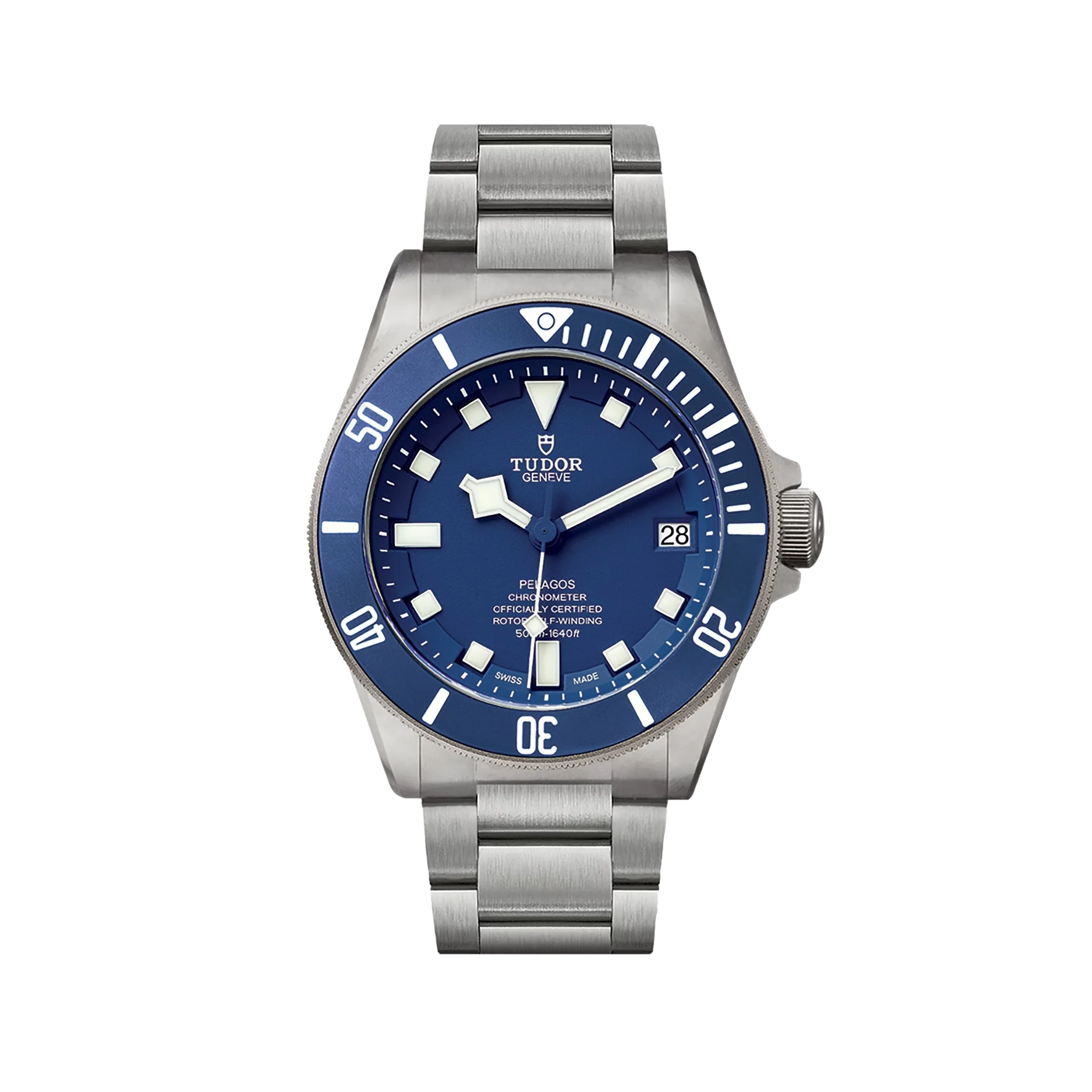 Pelagos Titanium 42mm - Blue, Ceramic Bezel on Bracelet w/ Extra Rubber Strap