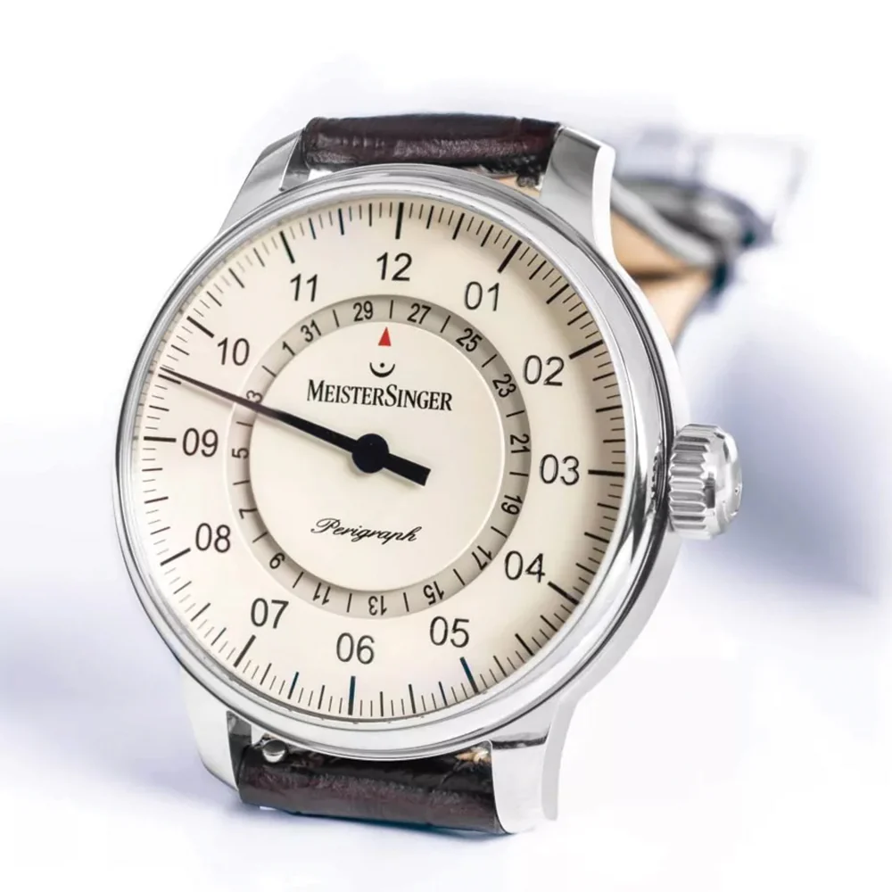Perigraph 38mm - Ivory on Leather Strap - Image 2