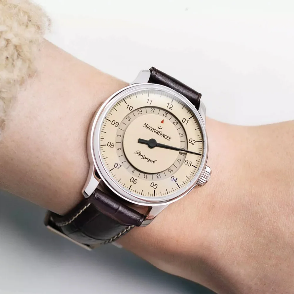 Perigraph 38mm - Ivory on Leather Strap - Image 3
