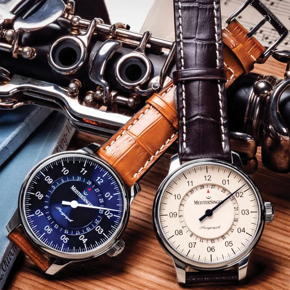 Perigraph 43mm - Sunburst Blue on Leather Strap - Image 3
