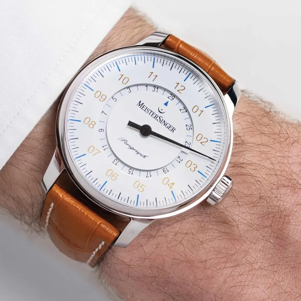 Perigraph 43mm - White on Leather Strap - Image 2