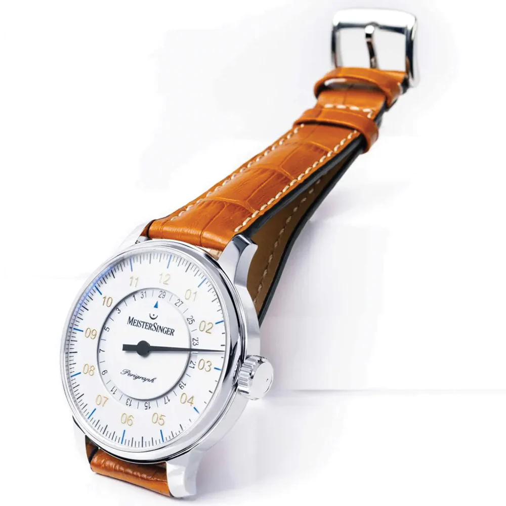 Perigraph 43mm - White on Leather Strap - Image 3