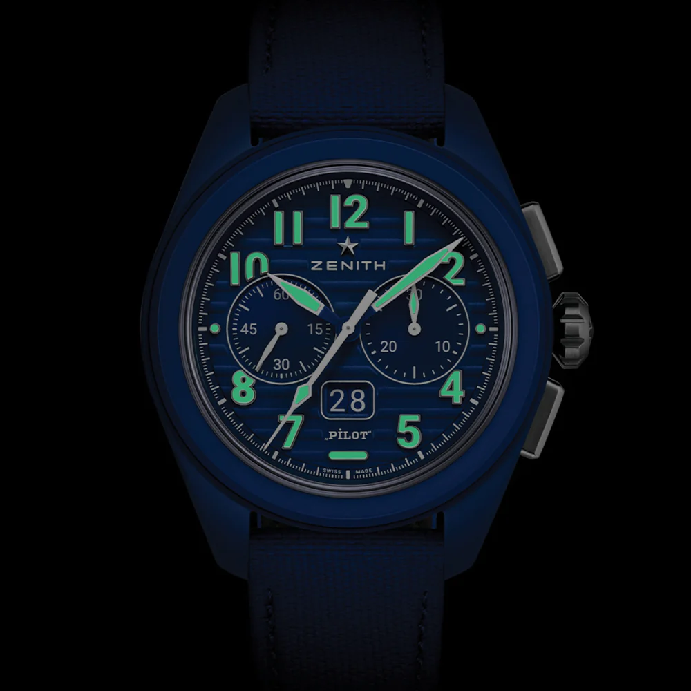 Pilot Big Date Flyback 160th Anniversary Edition Ceramic 41mm - Blue on Rubber Strap w/ Extra Leather Strap - Image 6