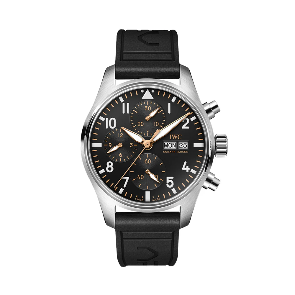 Pilot’s Watch Chronograph APXGP Gold Accents 41mm - Black on Rubber Strap