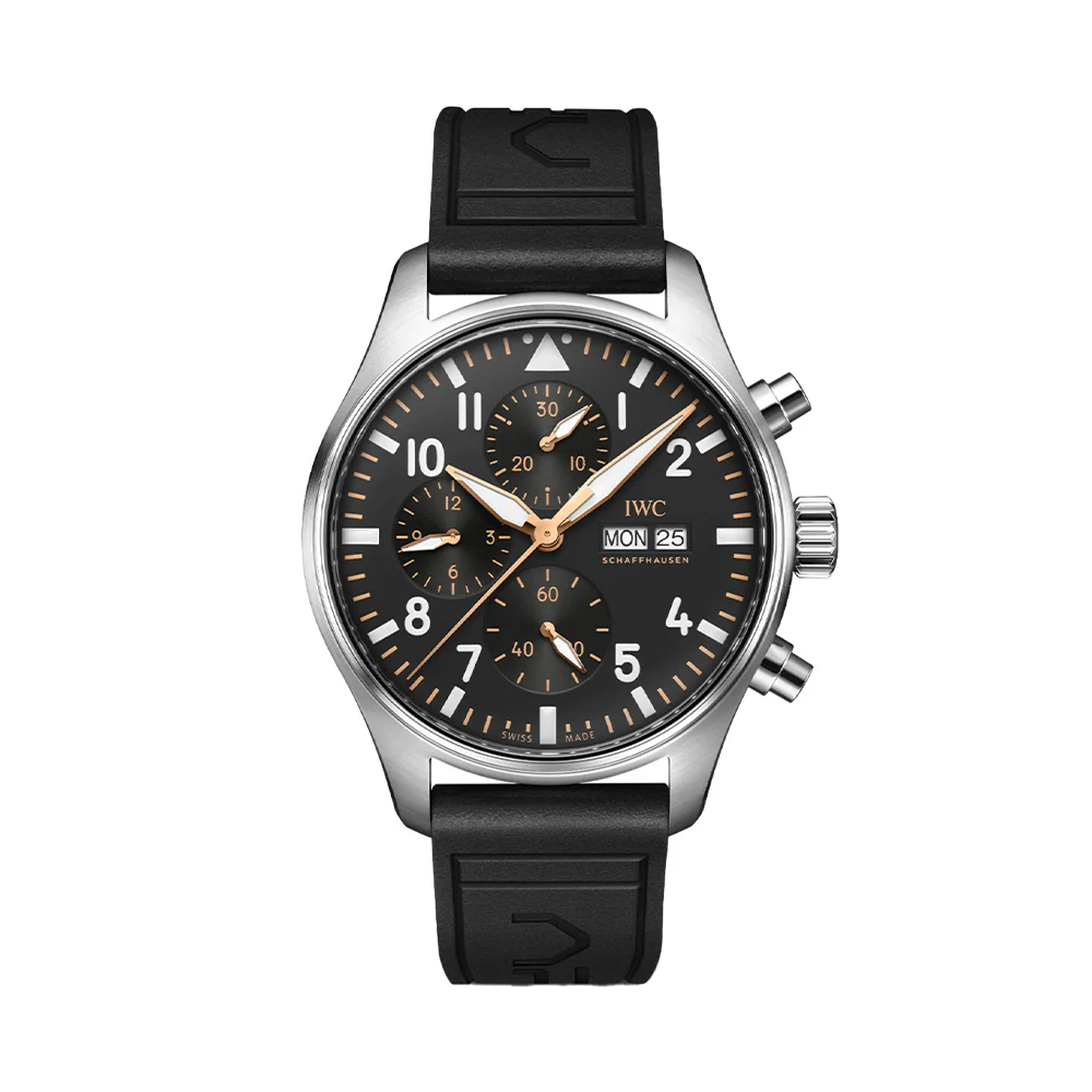 Pilot’s Watch Chronograph APXGP Gold Accents 43mm - Black on Rubber Strap