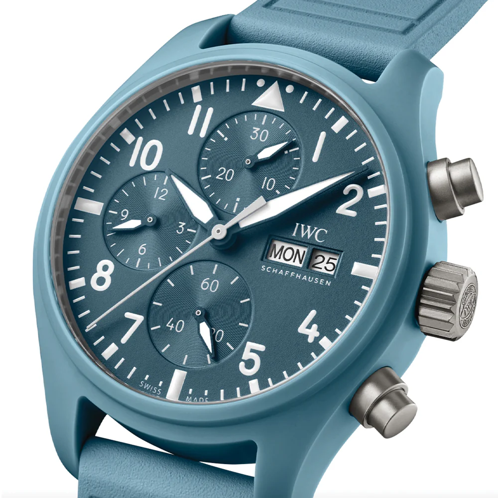 Pilot’s Watch Chronograph TOP GUN Miramar Ceramic Case 41mm - Blue on Rubber Strap - Image 2