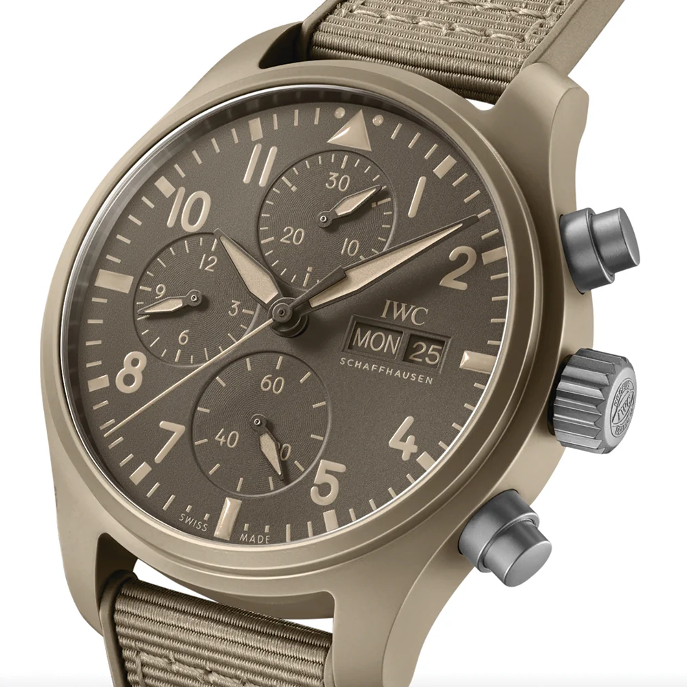 Pilot’s Watch Chronograph TOP GUN Mojave Desert Ceramic Case 41mm - Brown on Rubber Strap - Image 2