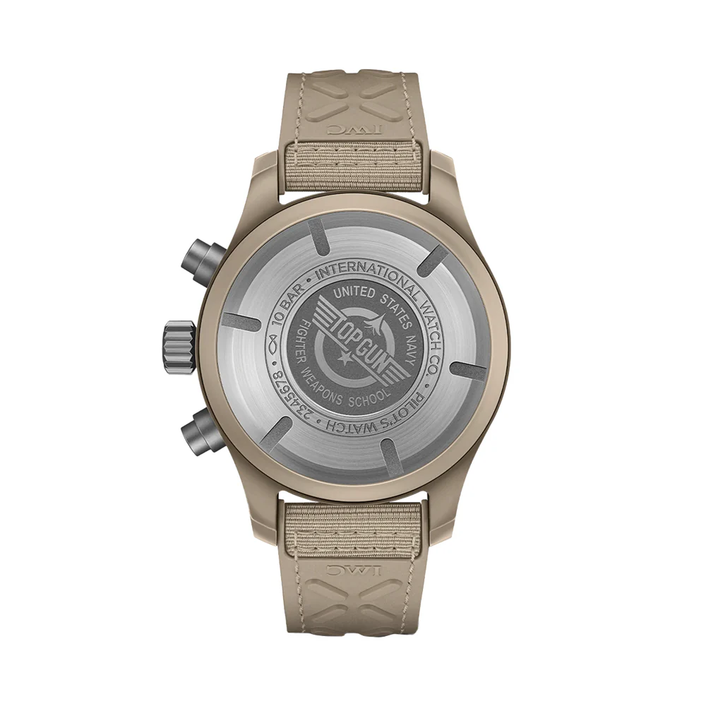 Pilot’s Watch Chronograph TOP GUN Mojave Desert Ceramic Case 41mm - Brown on Rubber Strap - Image 3