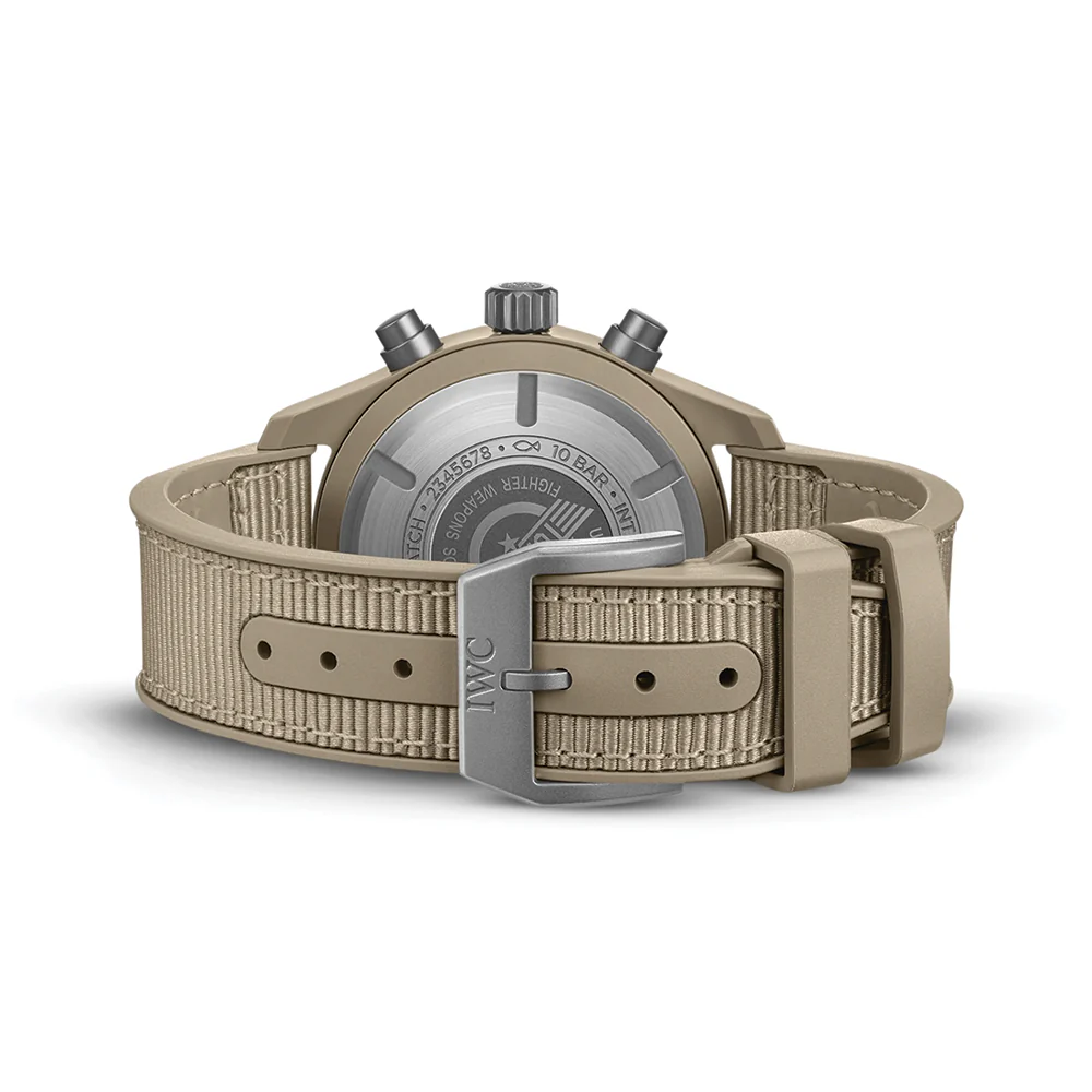 Pilot’s Watch Chronograph TOP GUN Mojave Desert Ceramic Case 41mm - Brown on Rubber Strap - Image 4