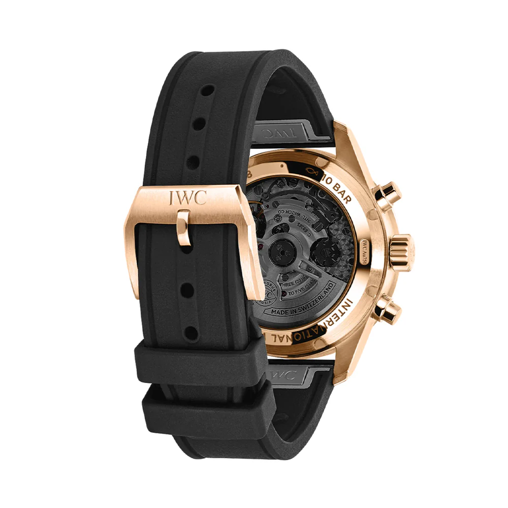 Pilot’s Watch Performance Chronograph 18K 5N Gold Case 41mm - Black on Rubber Strap - Image 4