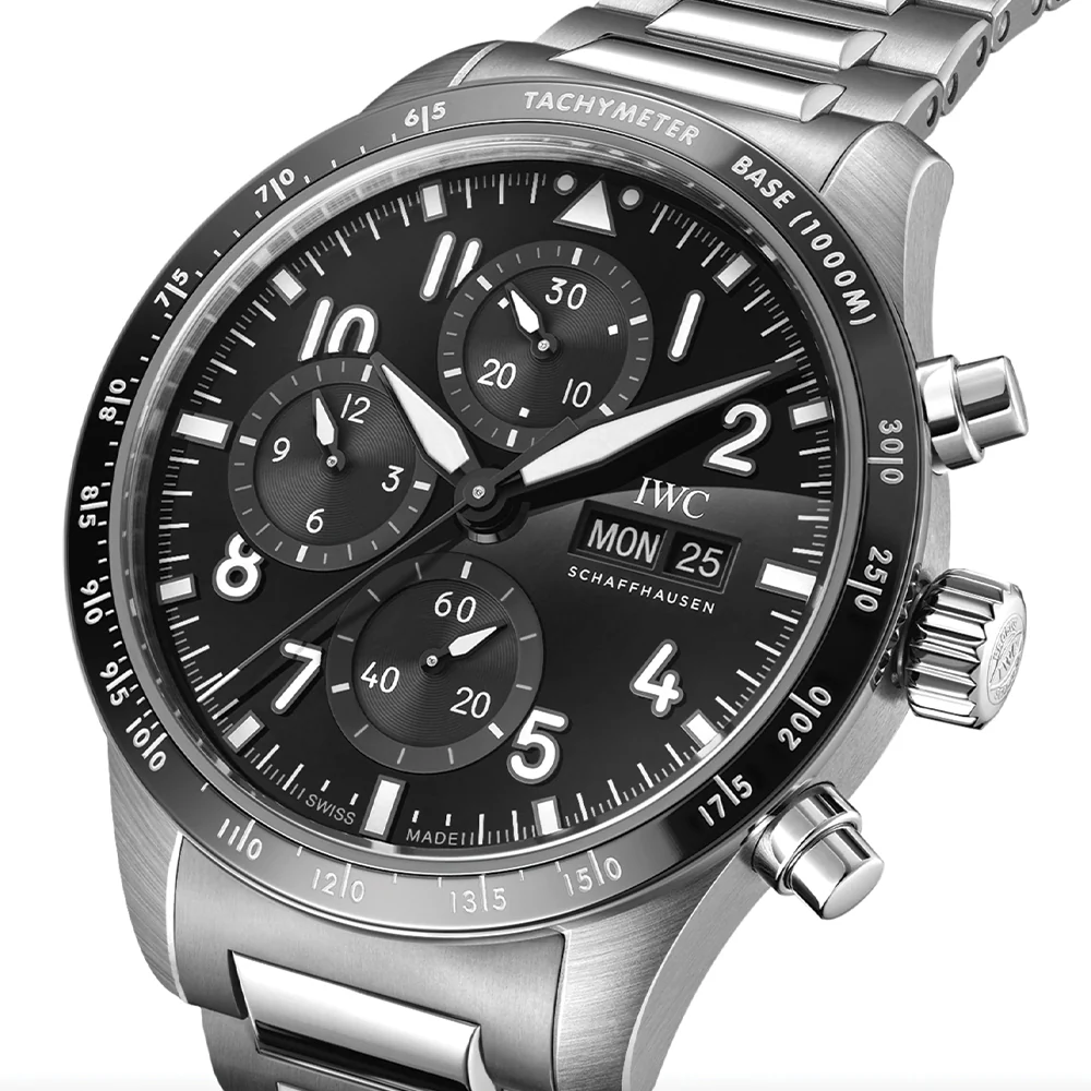 Pilot’s Watch Performance Chronograph AMG Titanium Case 41mm - Black on Bracelet - Image 2