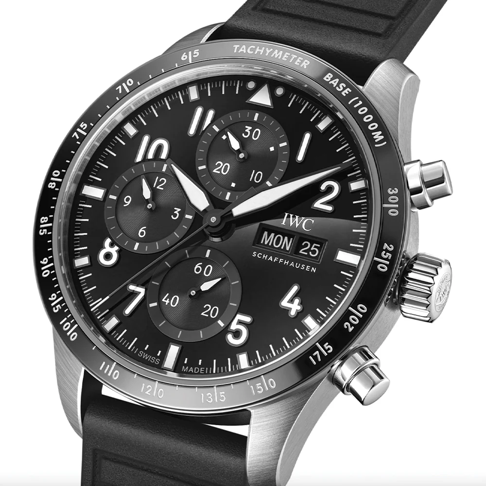 Pilot’s Watch Performance Chronograph AMG Titanium Case 41mm - Black on Rubber Strap - Image 2