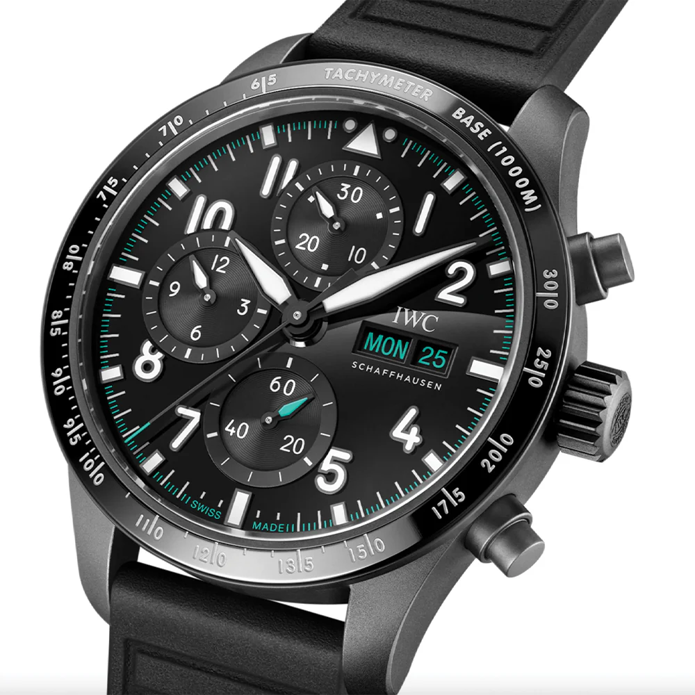 Pilot’s Watch Performance Chronograph Mercedes-AMG PETRONAS Formula One™ Team Ceratanium® Case 41mm - Black on Rubber Strap - Image 2