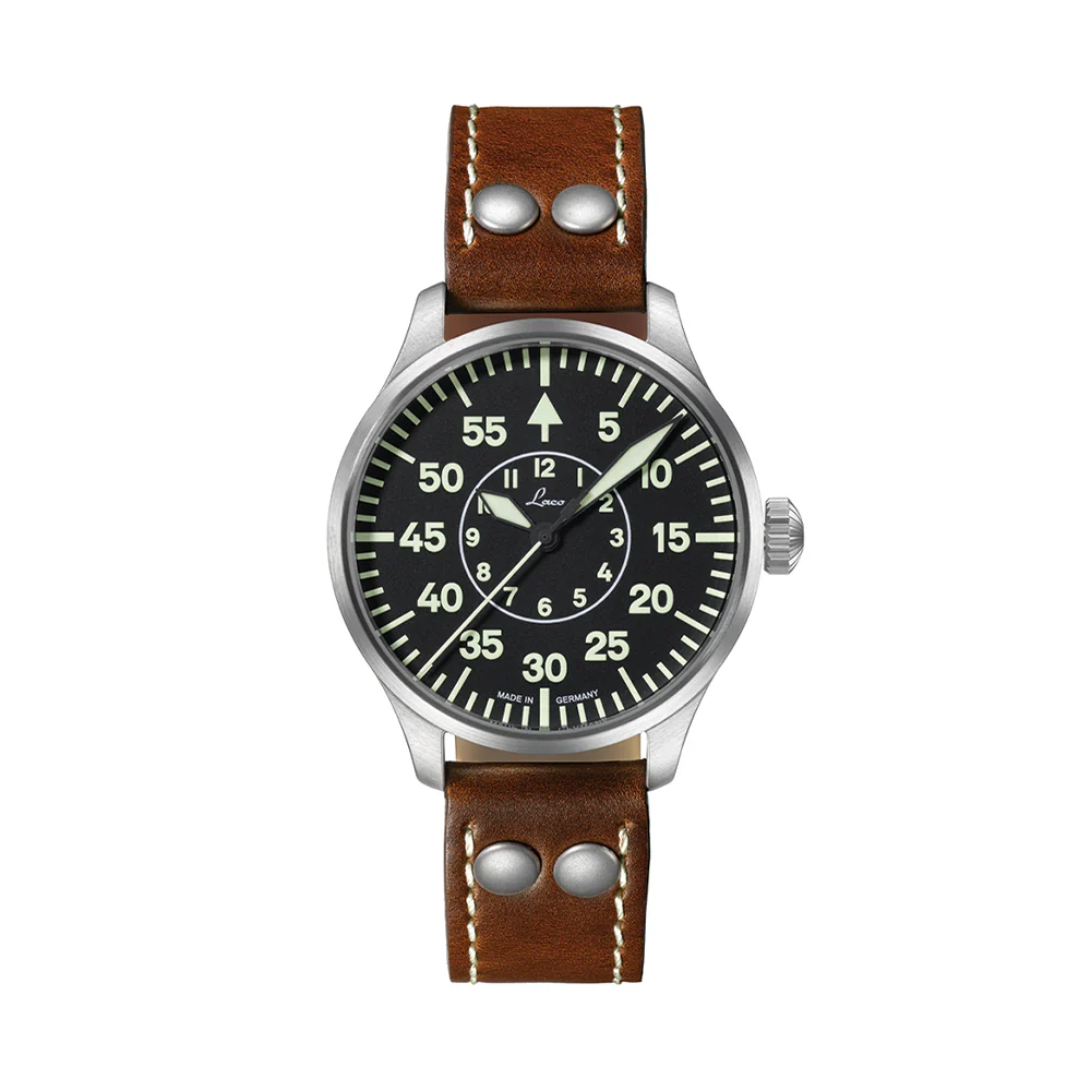 Pilot Watch Basic Aachen 39mm - Black on Leather Strap