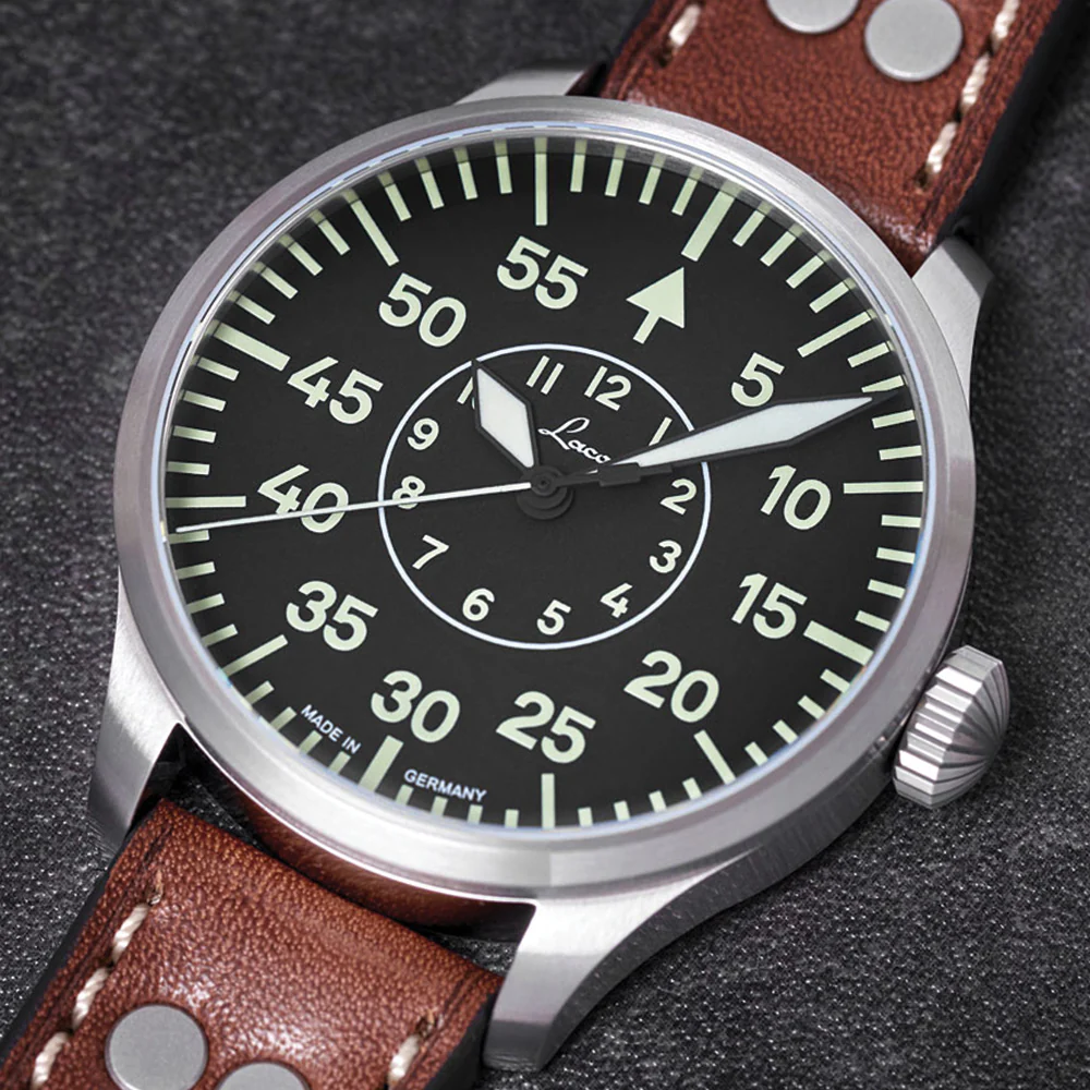 Pilot Watch Basic Aachen 39mm - Black on Leather Strap - Image 3