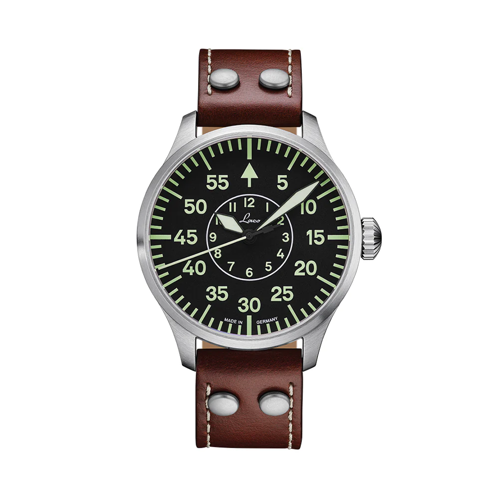 Pilot Watch Basic Aachen 42mm - Black on Leather Strap