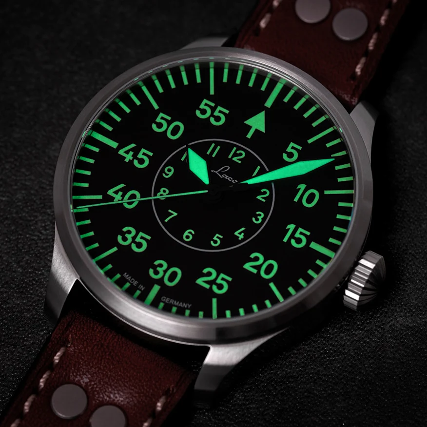 Pilot Watch Basic Aachen 42mm - Black on Leather Strap - Image 4