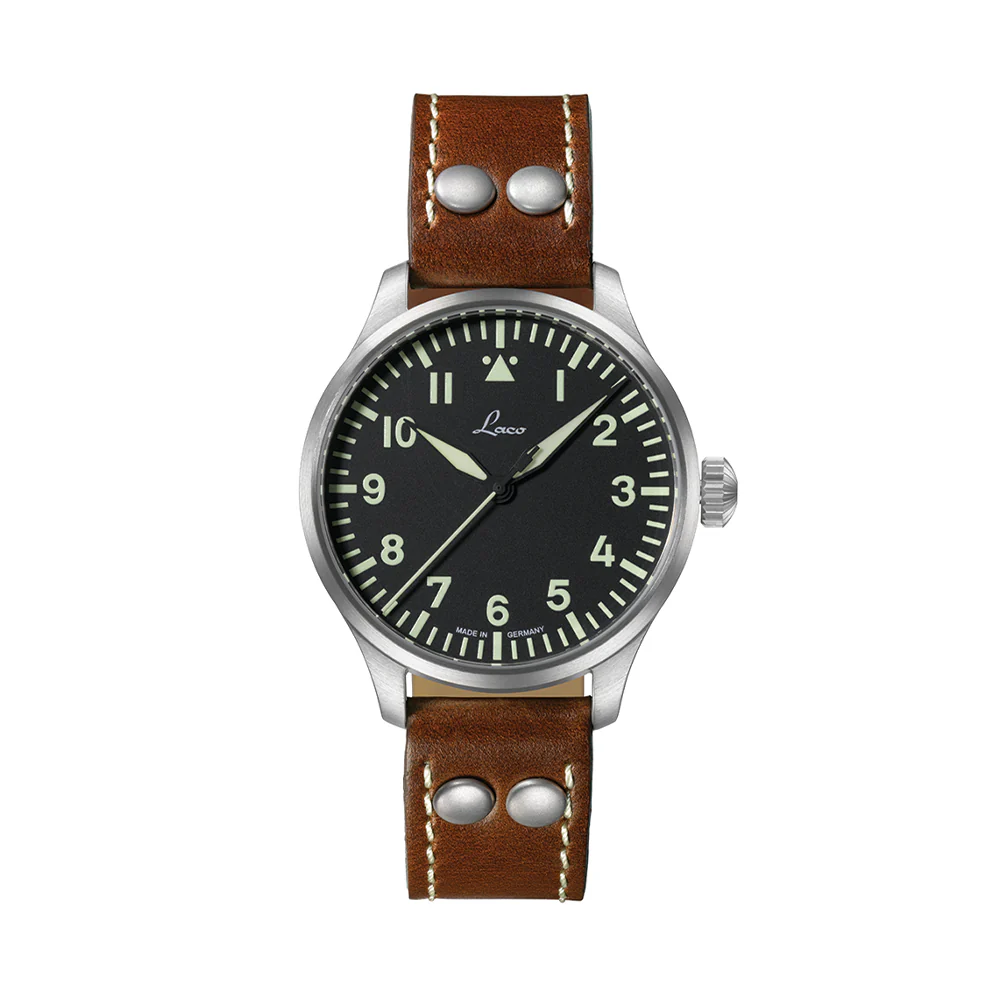 Pilot Watch Basic Augsburg 39mm - Black on Leather Strap