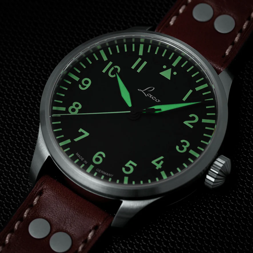 Pilot Watch Basic Augsburg 39mm - Black on Leather Strap - Image 4
