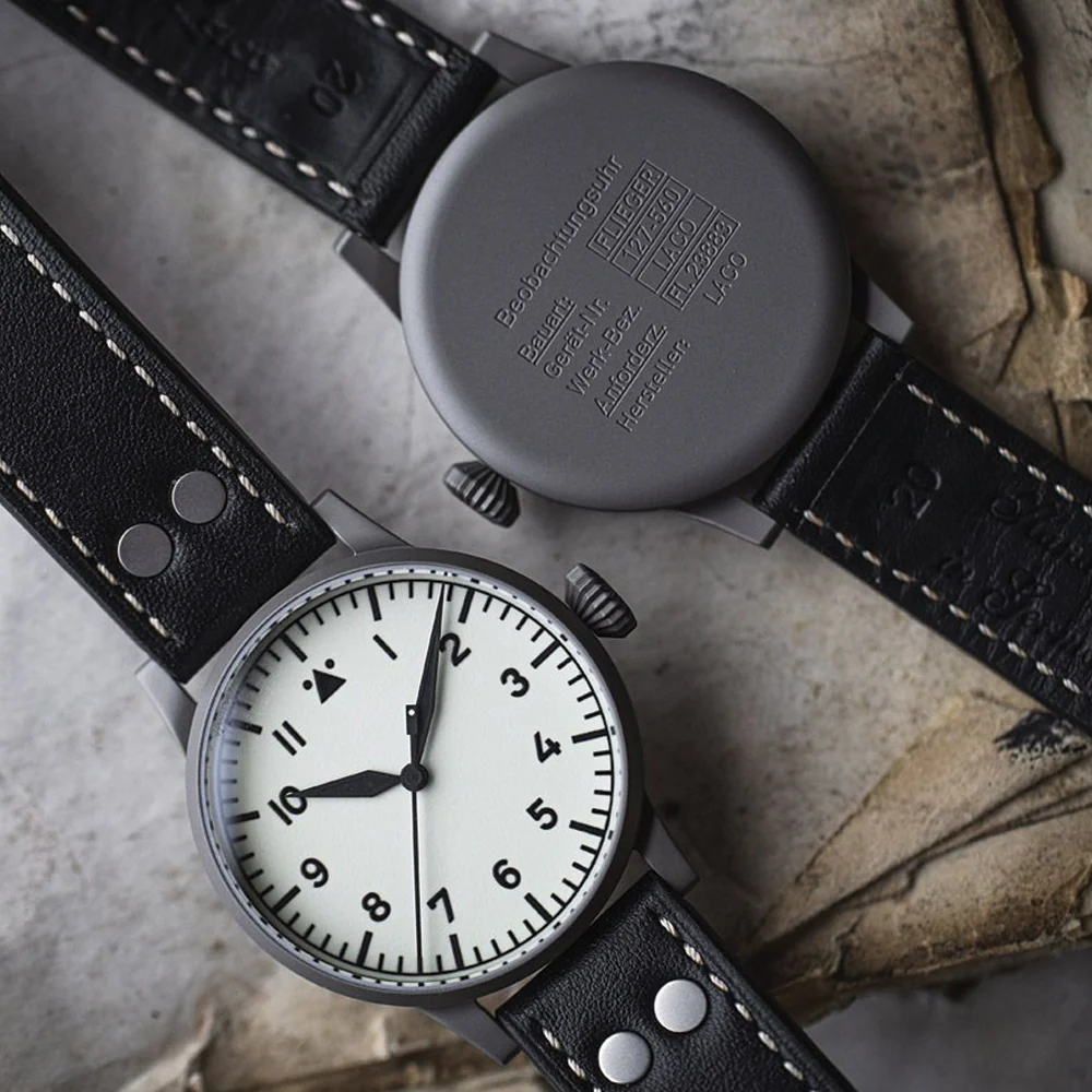 Pilot Watch Original Venedig 42mm - White on Leather Strap - Image 5