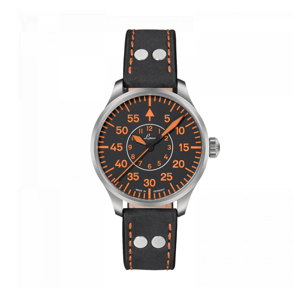 Pilot Watch Basic Palermo Automatic 39mm - Black/Orange on Leather Strap