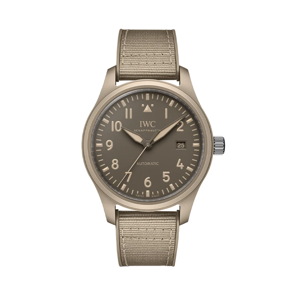 Pilot's Watch Automatic TOP GUN Mojave Desert Ceramic Case 41mm - Brown on Rubber Strap