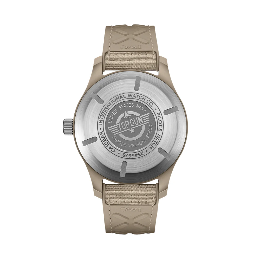 Pilot's Watch Automatic TOP GUN Mojave Desert Ceramic Case 41mm - Brown on Rubber Strap - Image 3